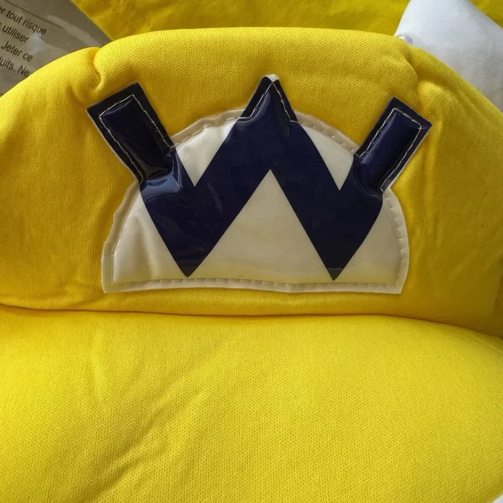 Disguise Super Mario Bros. Wario Adult Costume Gloves Hat Mens M Yellow T-shirt